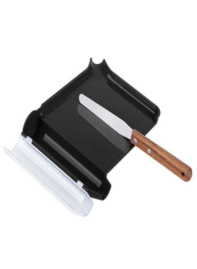 Medarchitect Right Hand Pill Counting Tray with Spatula (Black - Wood Handle) - Image 1